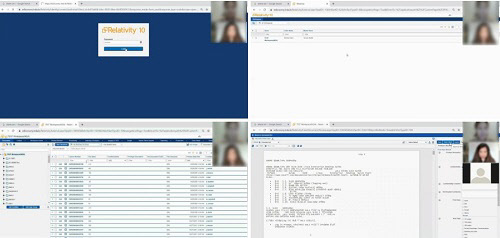 원격회의 프로그램 및 문서리뷰 플랫폼을 활용하여 온택트 형태로 프로젝트 진행 중인 인텔렉추얼데이터 담당자와 미국 파트너.